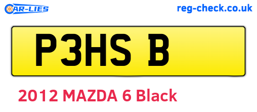 P3HSB are the vehicle registration plates.