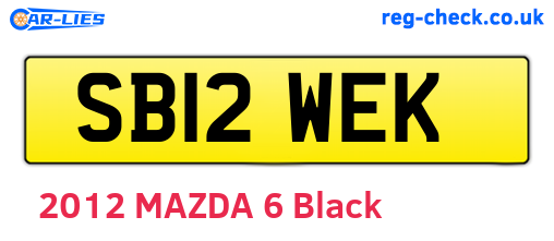 SB12WEK are the vehicle registration plates.