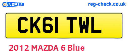CK61TWL are the vehicle registration plates.