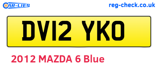 DV12YKO are the vehicle registration plates.