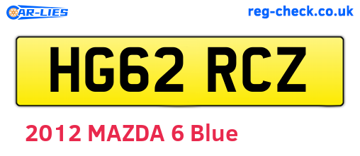 HG62RCZ are the vehicle registration plates.