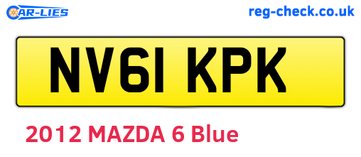 NV61KPK are the vehicle registration plates.