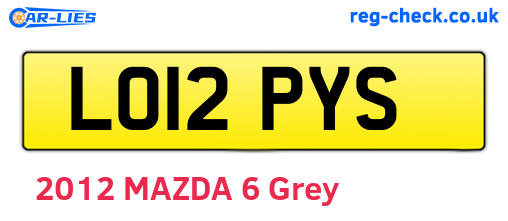 LO12PYS are the vehicle registration plates.