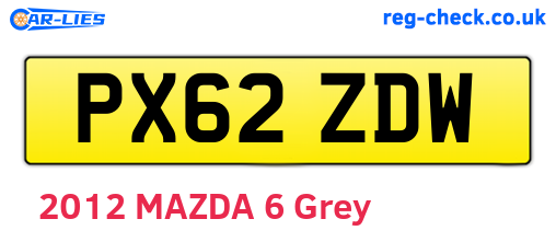PX62ZDW are the vehicle registration plates.