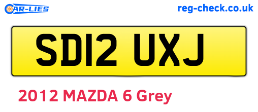 SD12UXJ are the vehicle registration plates.