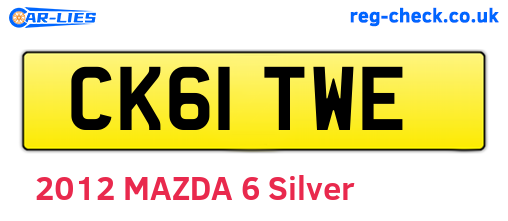 CK61TWE are the vehicle registration plates.