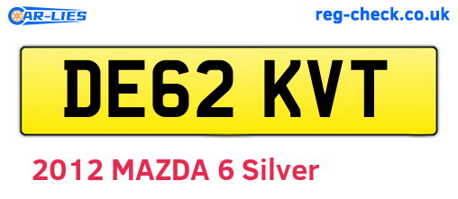 DE62KVT are the vehicle registration plates.