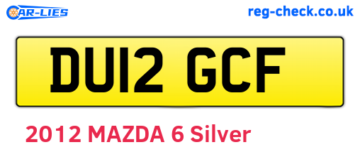 DU12GCF are the vehicle registration plates.