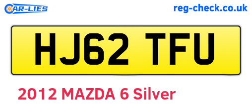 HJ62TFU are the vehicle registration plates.