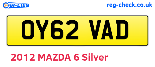 OY62VAD are the vehicle registration plates.