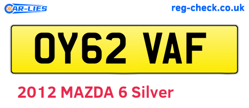 OY62VAF are the vehicle registration plates.