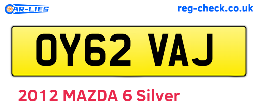 OY62VAJ are the vehicle registration plates.