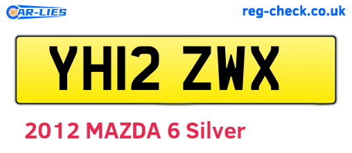 YH12ZWX are the vehicle registration plates.