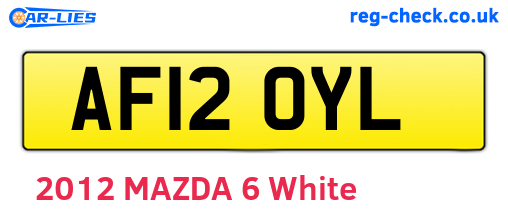 AF12OYL are the vehicle registration plates.