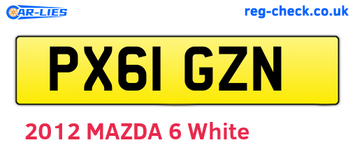 PX61GZN are the vehicle registration plates.