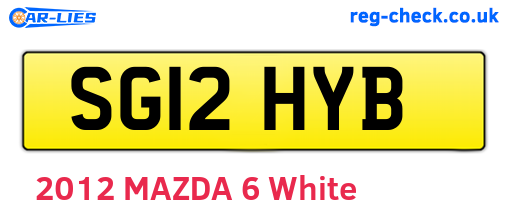 SG12HYB are the vehicle registration plates.