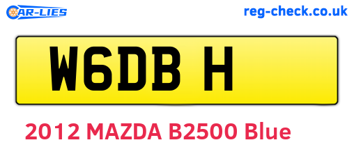 W6DBH are the vehicle registration plates.