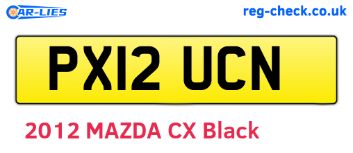 PX12UCN are the vehicle registration plates.