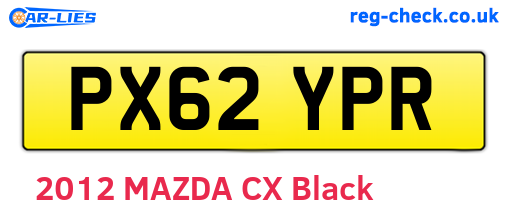 PX62YPR are the vehicle registration plates.