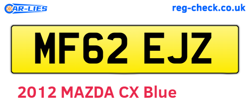 MF62EJZ are the vehicle registration plates.