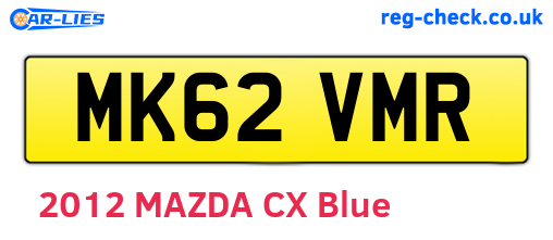 MK62VMR are the vehicle registration plates.