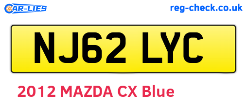 NJ62LYC are the vehicle registration plates.