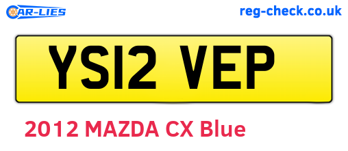 YS12VEP are the vehicle registration plates.