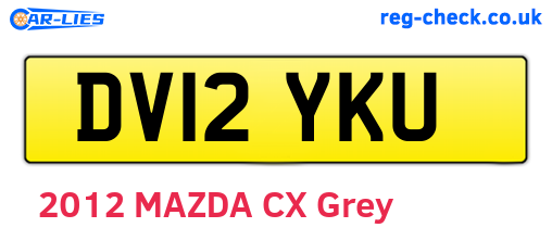 DV12YKU are the vehicle registration plates.