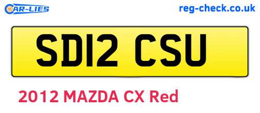 SD12CSU are the vehicle registration plates.