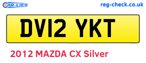 DV12YKT are the vehicle registration plates.