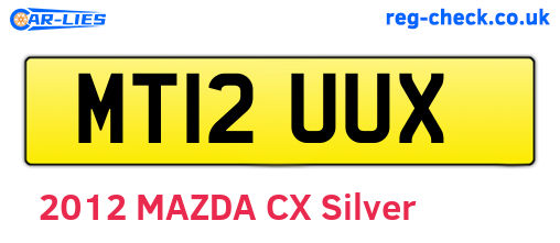 MT12UUX are the vehicle registration plates.