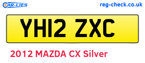 YH12ZXC are the vehicle registration plates.