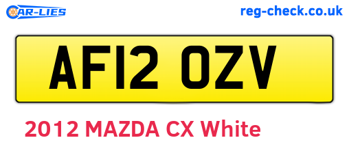 AF12OZV are the vehicle registration plates.