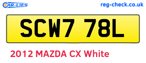 SCW778L are the vehicle registration plates.