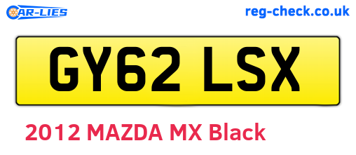 GY62LSX are the vehicle registration plates.