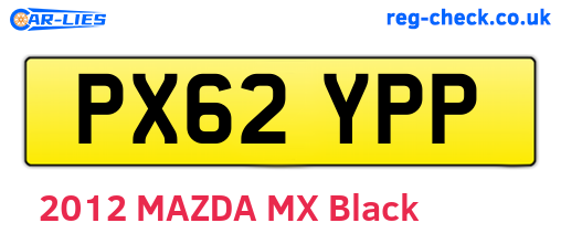 PX62YPP are the vehicle registration plates.