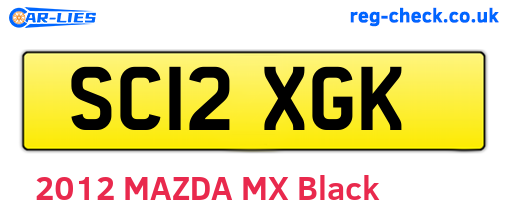 SC12XGK are the vehicle registration plates.
