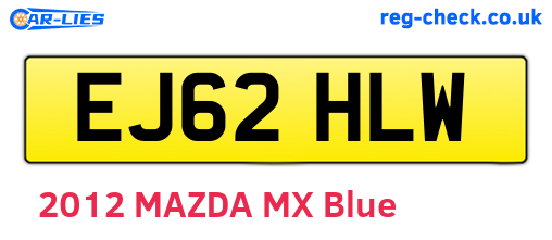 EJ62HLW are the vehicle registration plates.