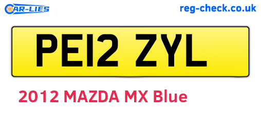 PE12ZYL are the vehicle registration plates.