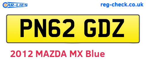PN62GDZ are the vehicle registration plates.