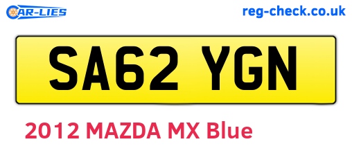 SA62YGN are the vehicle registration plates.