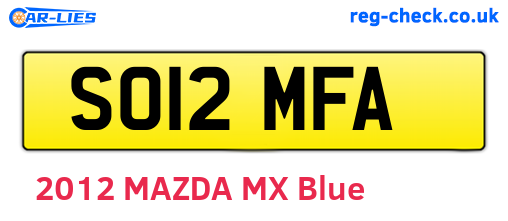 SO12MFA are the vehicle registration plates.