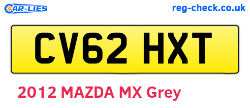 CV62HXT are the vehicle registration plates.