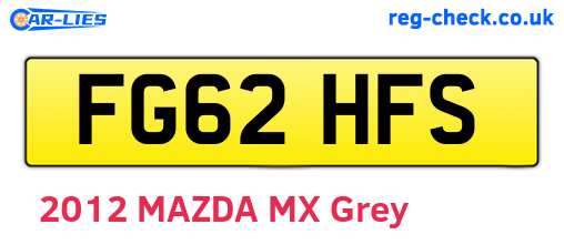 FG62HFS are the vehicle registration plates.