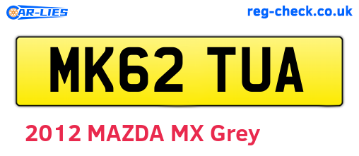 MK62TUA are the vehicle registration plates.