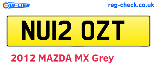 NU12OZT are the vehicle registration plates.