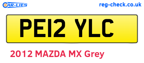 PE12YLC are the vehicle registration plates.