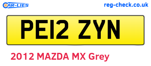 PE12ZYN are the vehicle registration plates.