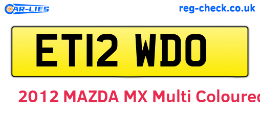 ET12WDO are the vehicle registration plates.