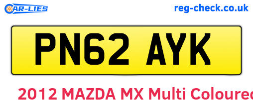 PN62AYK are the vehicle registration plates.